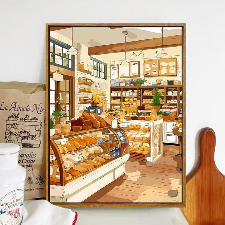 Bäckerei-Themen Illustrierte Wandkunst Karnz