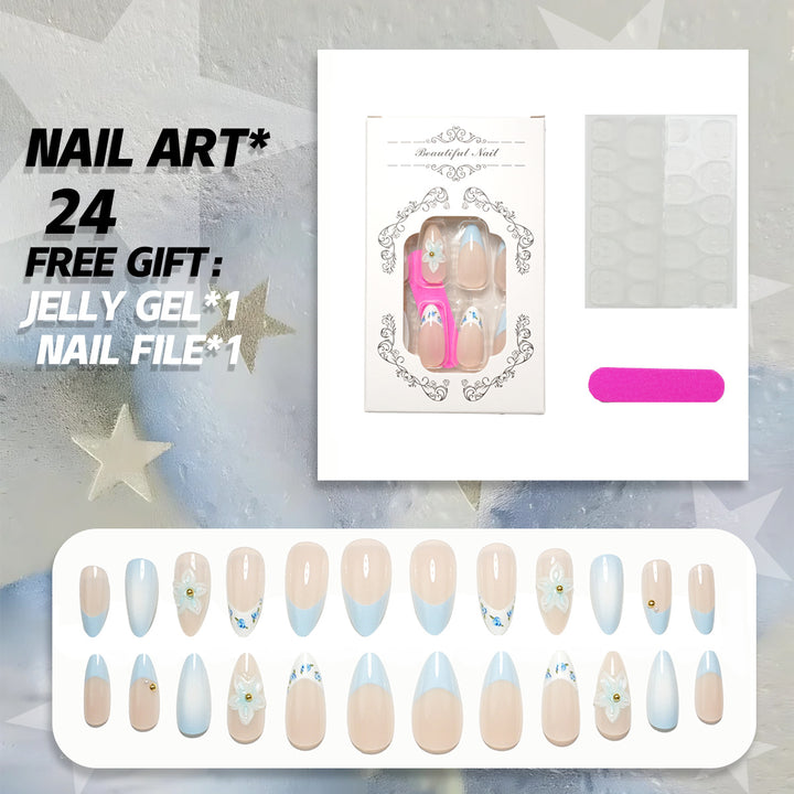 Dekorativer Press-On Nagelkunst Set mit Zubehör