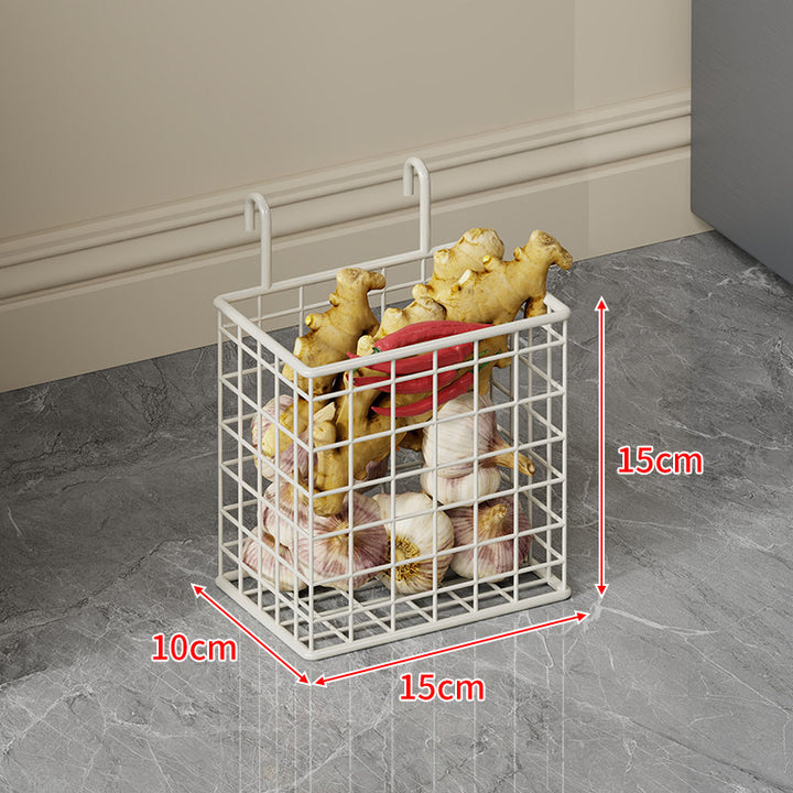 Großer schmaler Metallmaschen vertikaler Obst- und Gemüsehalter mit abnehmbarem Seitenkorb
