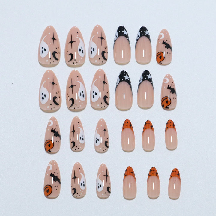 Künstlerisches Halloween-Themen Press-On Nagelset Karnz 1789805113