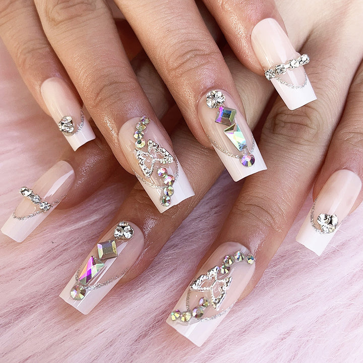 Dekorative Strass Nagelkunst Extensions Karnz