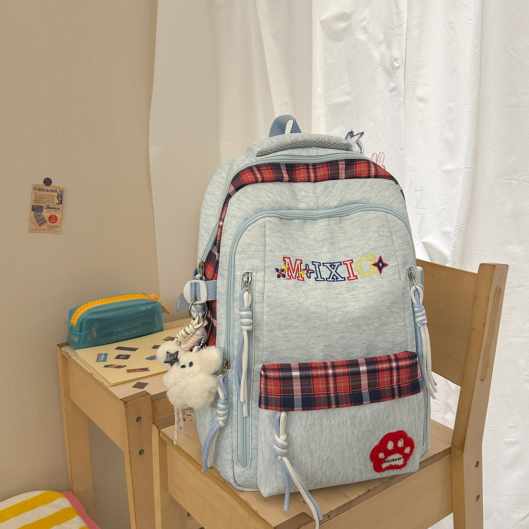 Verspielter Karomuster Rucksack Karnz
