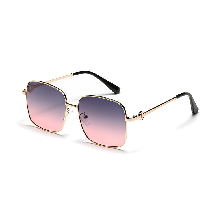 Damen elegante quadratische Sonnenbrille mit hochwertigem Metallrahmen Karnz