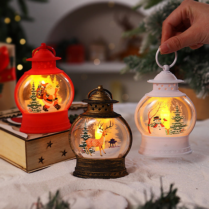 Dekorative Weihnachtslaterne mit festlichem Santa-Motiv Karnz