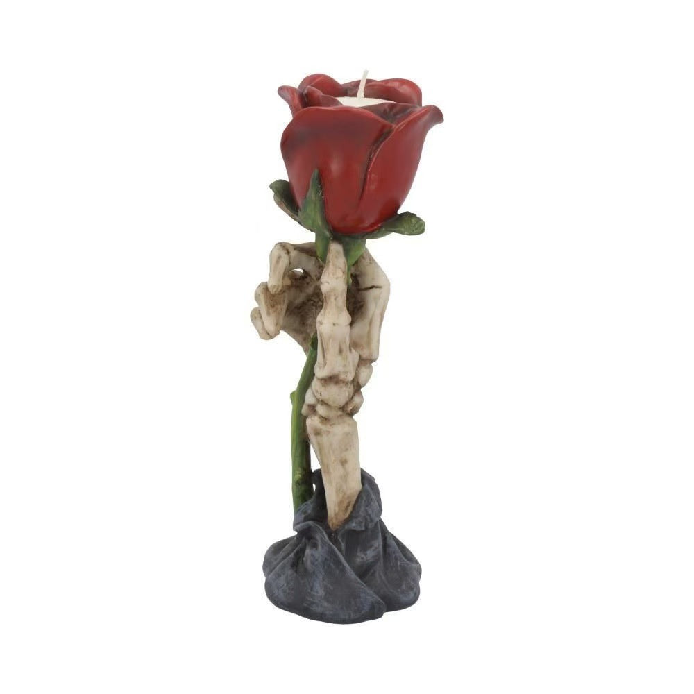 Gothic Skeleton Hand Rose Kerzenhalter Karnz