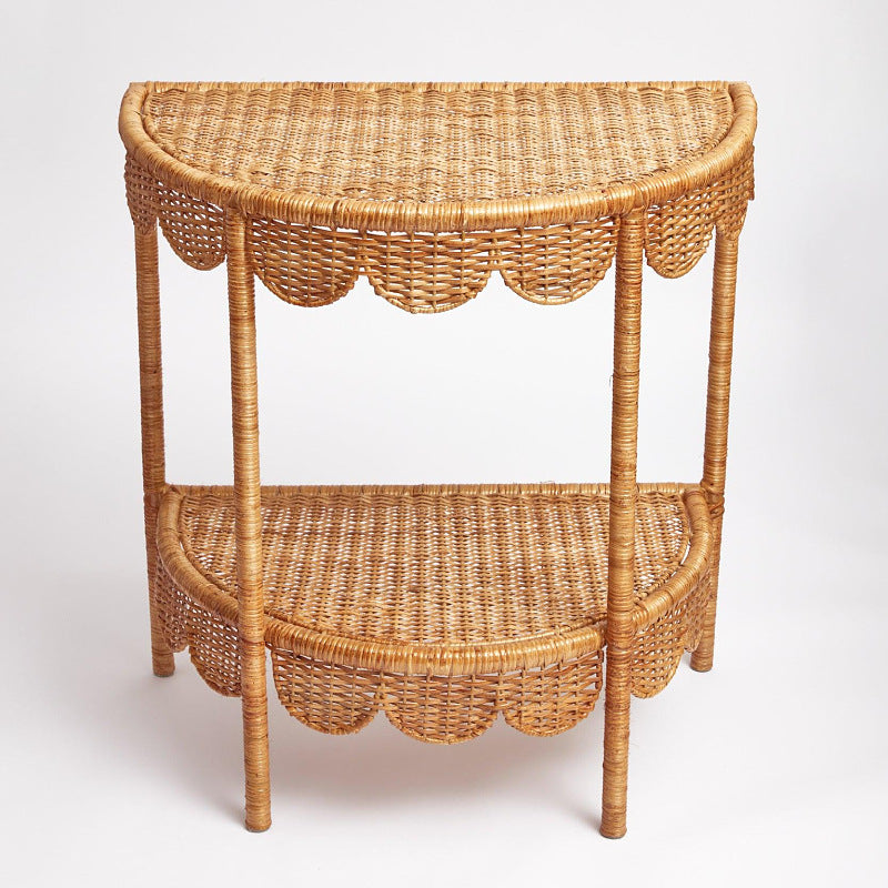 Runder Korbtisch im Vintage-Stil Karnz
