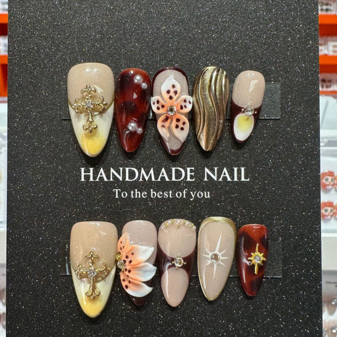 Handgemachtes Luxus Press-On Nagelkunst Set