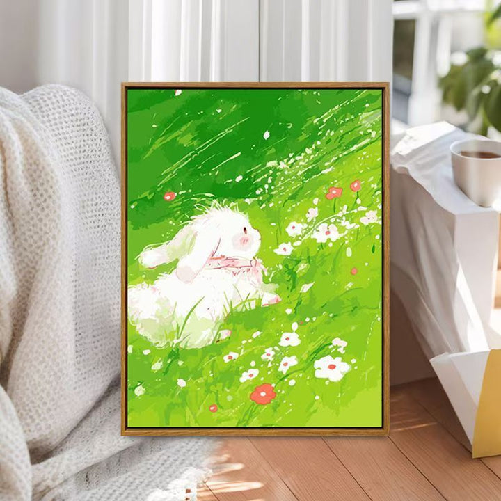 Verspielt Hase Illustration Leinwand Kunst Karnz