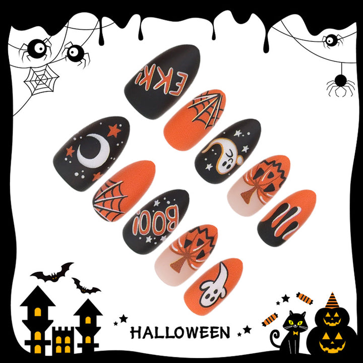 Halloween Kunstnagelset mit Halloween-Motiven und kreativen Designs Karnz