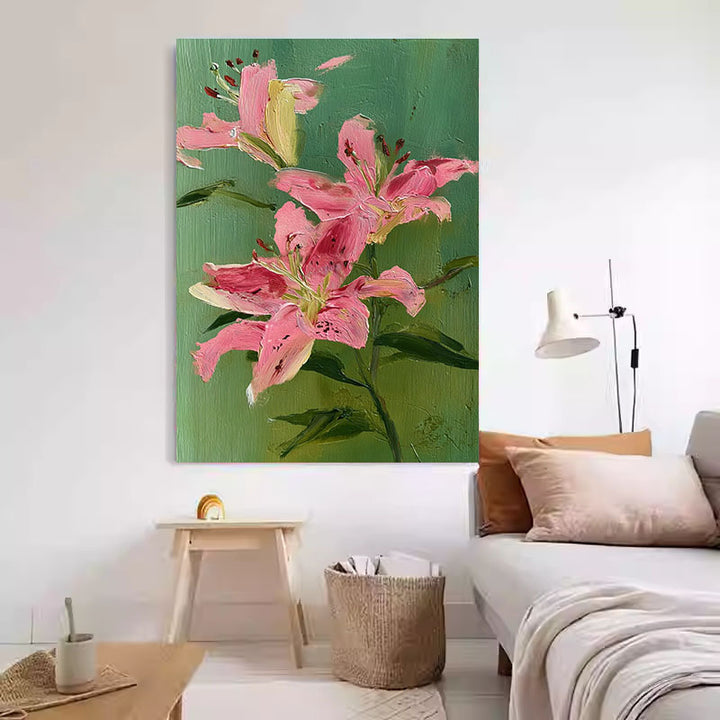 Strukturierte florale Leinwandkunst für Innenräume