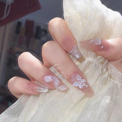 Künstlerisches Blumen-Design Press-On Nagelset Karnz