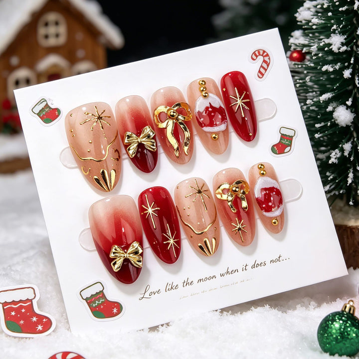 Festliches Weihnachts-Themen Press-On Nagelkunst Set 1790738583