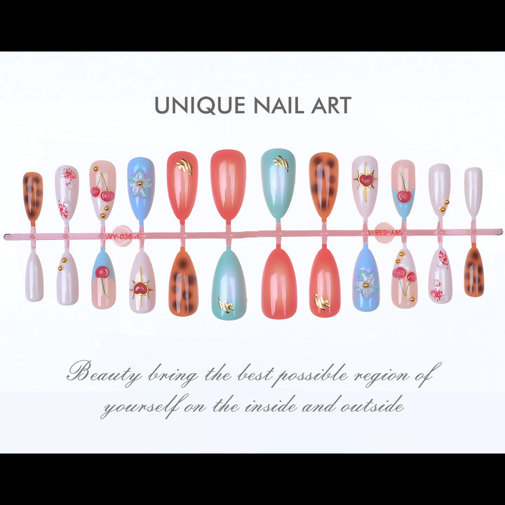 Elegantes Dekoratives Press-On Nagelkunstset Karnz