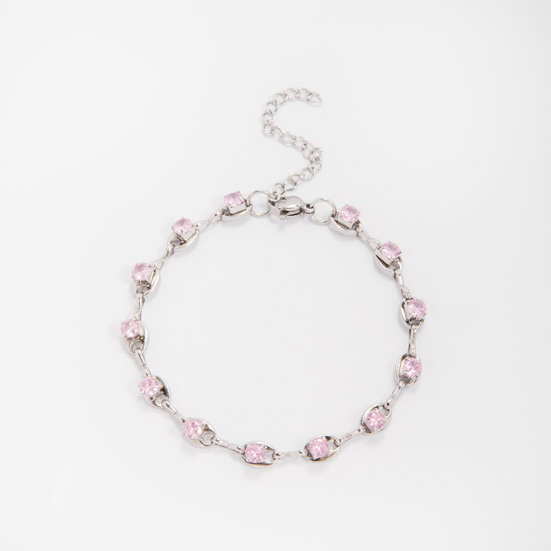 Eleganter Edelstein Akzent Link Armband Karnz