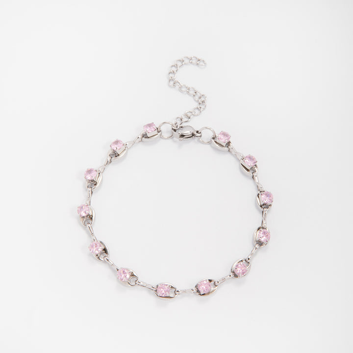 Eleganter Edelstein Akzent Link Armband Karnz