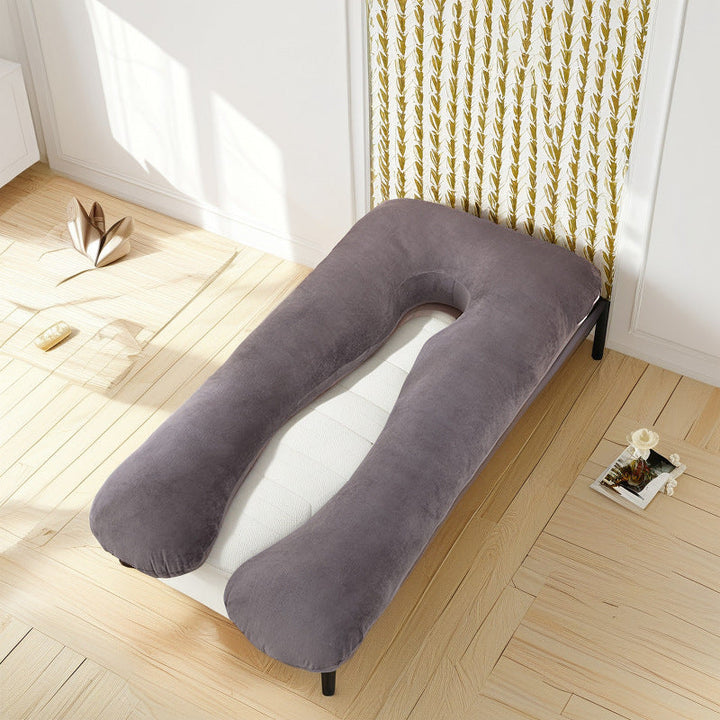 ergonomisches U-förmiges Ganzkörper-Schwangerschaftskissen mit abnehmbarem waschbarem Veloursbezug und verstellbarem Innenteil Karnz