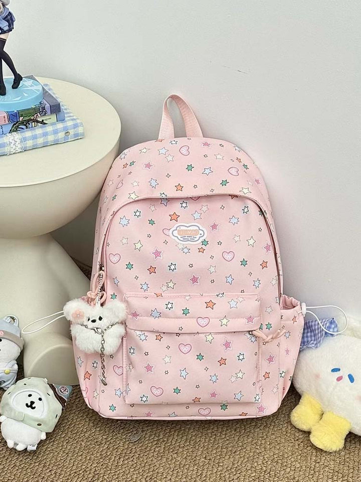 Charmante Stern- und Herzmuster-Rucksack
