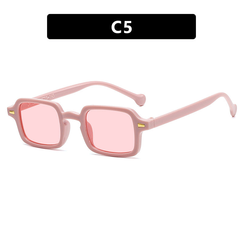Damen exklusive quadratische Sonnenbrille mit elegantem Metallrahmen und UV-Schutz Karnz