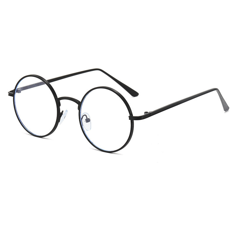 Damen modische Brille mit runden Gläsern und feinem Metallrahmen Karnz