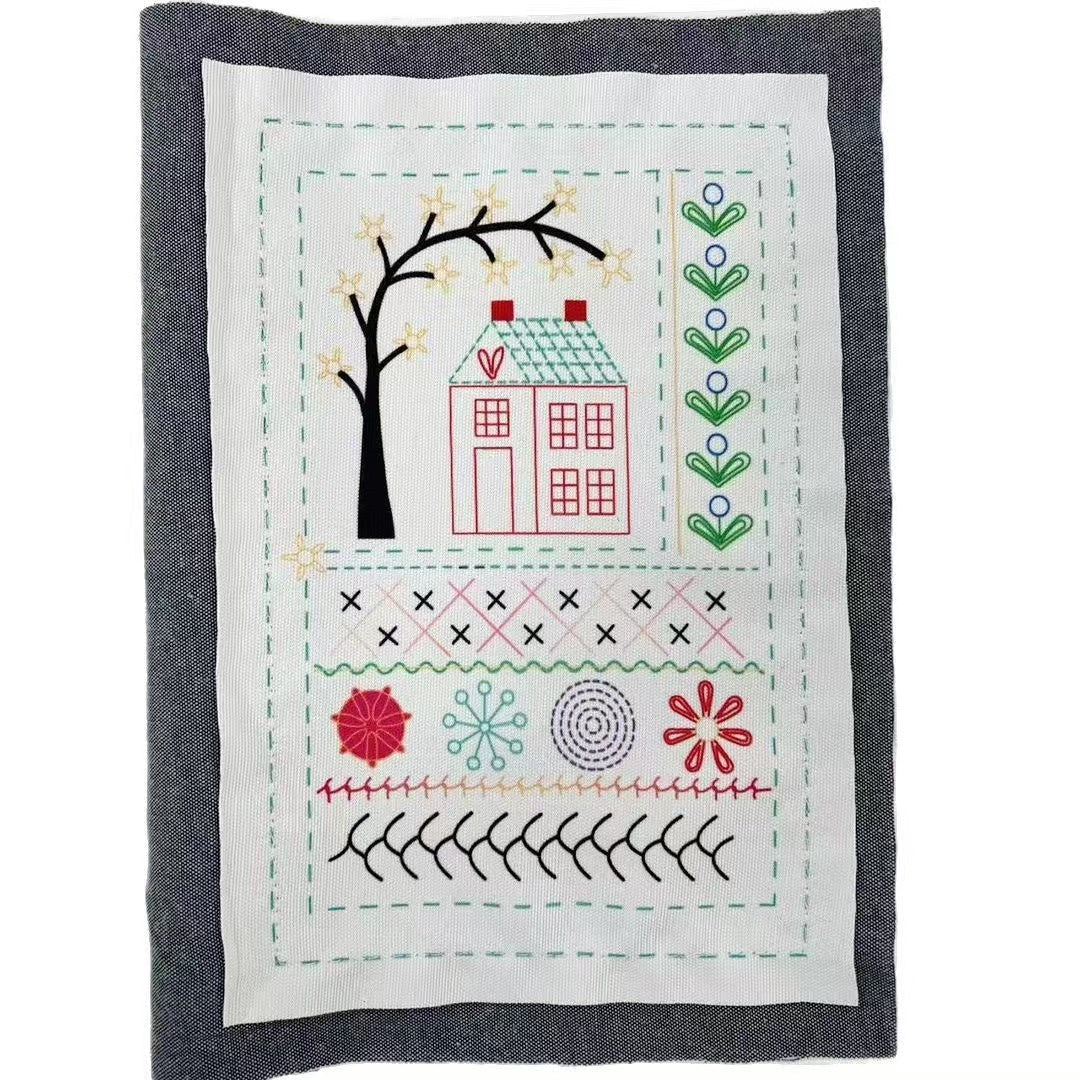 Damen Dekorative Tischdecke mit handgesticktem Motiv und hochwertiger Baumwolloberfläche Karnz