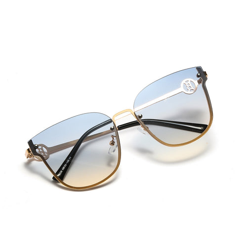 Damen modische oversized Sonnenbrille mit einzigartigem Verlauf Karnz
