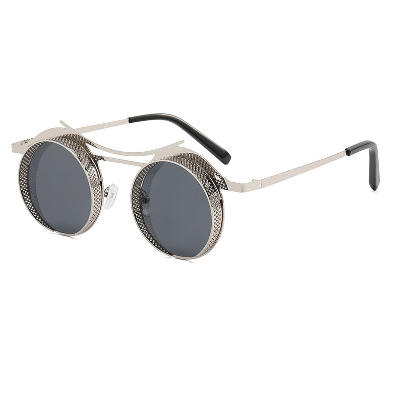 Damen modische runde Sonnenbrille mit extravagantem Design Karnz