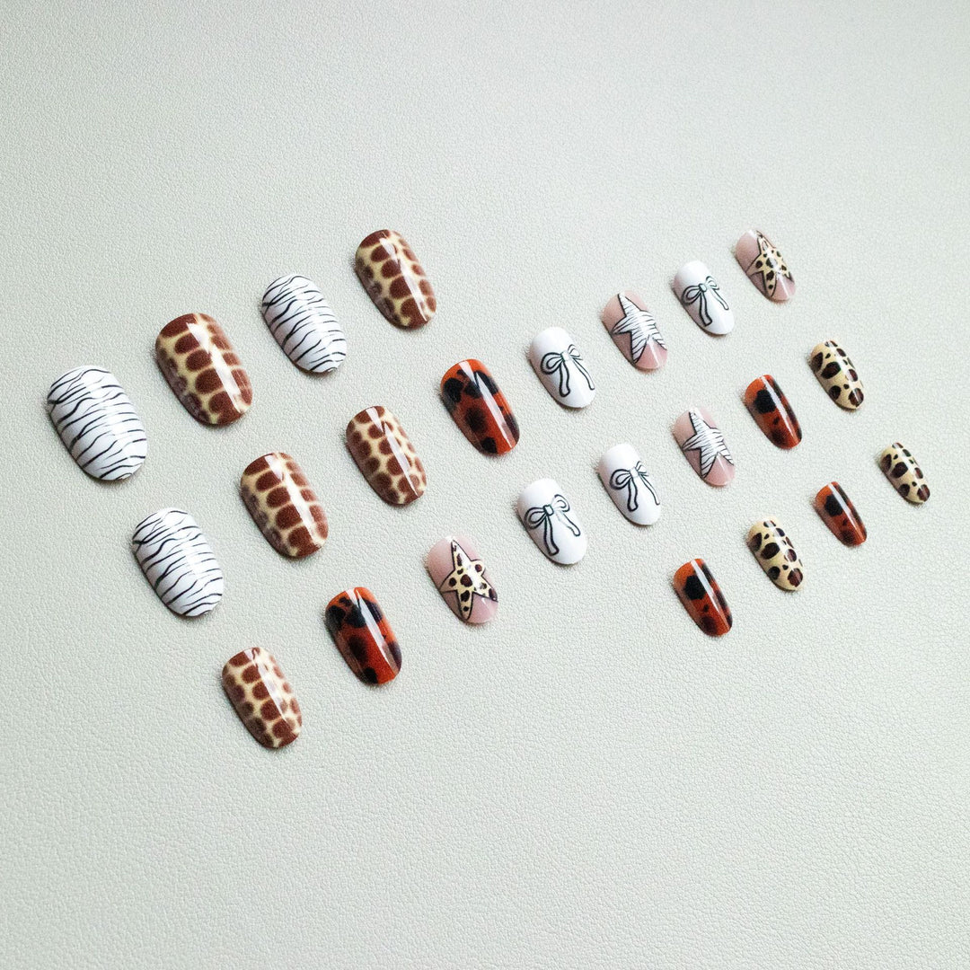 Künstlerisches Tierdruck-Nagelart-Set