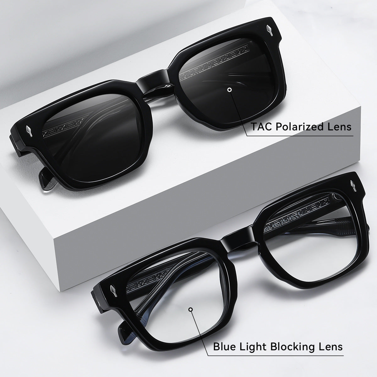 Damen modische Sonnenbrille mit quadratischem Rahmen und verlaufenden Gläsern Karnz