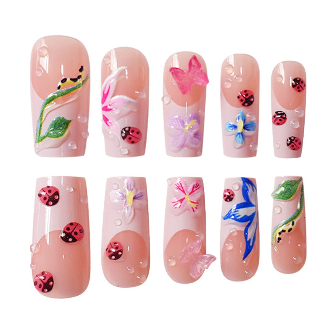 Floral Raised 3D Press-On Nail Set Karnz