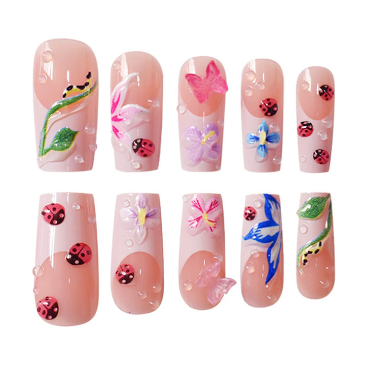 Floral Raised 3D Press-On Nail Set Karnz