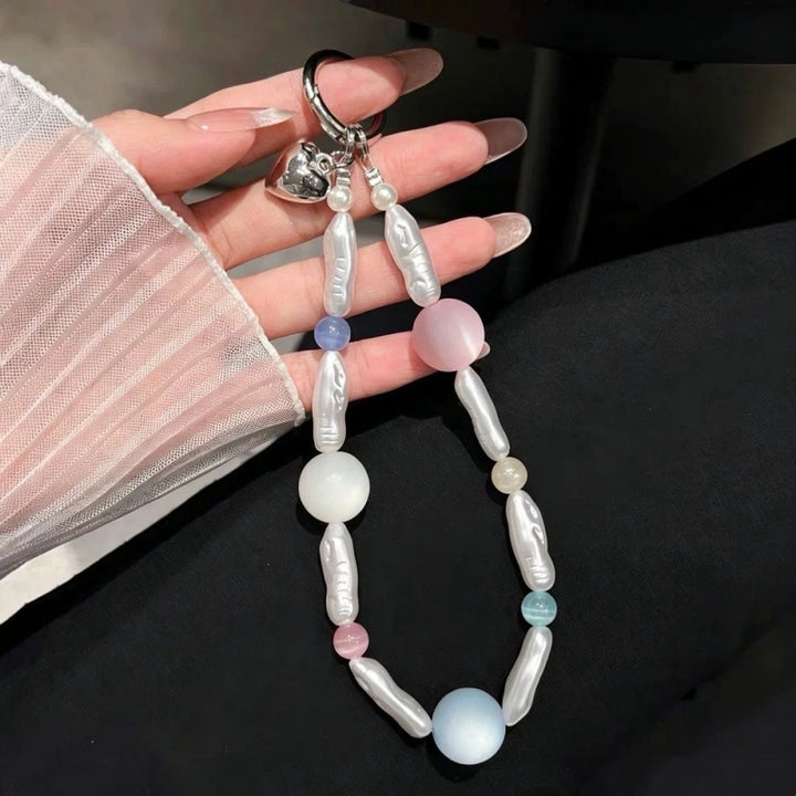 Elegante Perlen Charm Schlüsselanhänger Karnz 1790134705