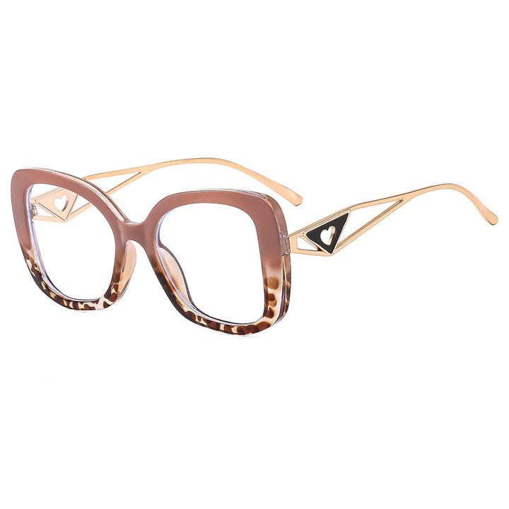 Damen modische oversized Sonnenbrille mit luxuriösem Herzdetail Karnz