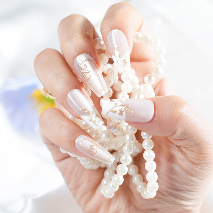 Blumenmuster Press-On Nagelset Karnz