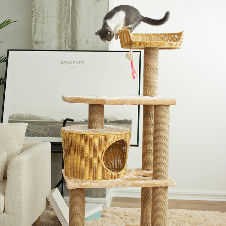 Katzenmöbel-Stamm mit natürlichen Rattan-Elementen Karnz