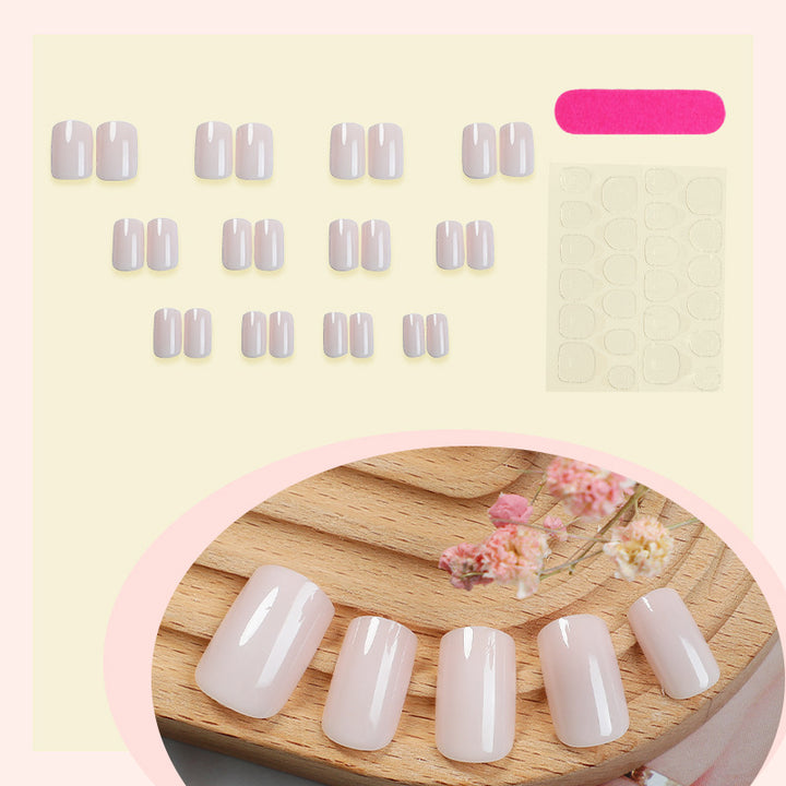 Elegantes Press-On Nagelset mit stilvollem französischen Spitzen-Design Karnz