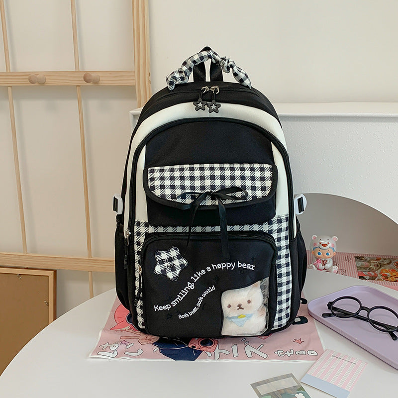 Verspielt gemusterter Schulrucksack Karnz