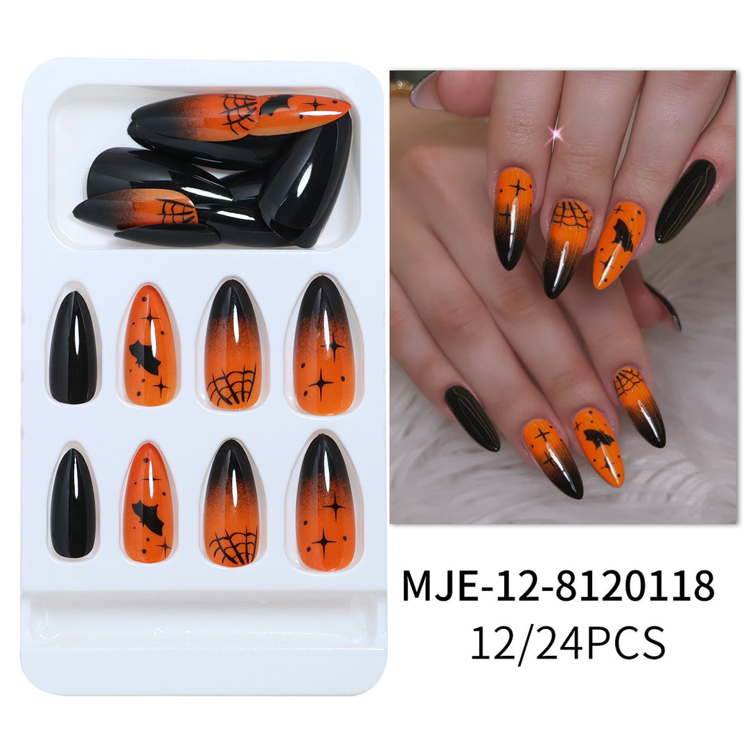 Künstlerisches Abstract Press-On Nagelset Karnz