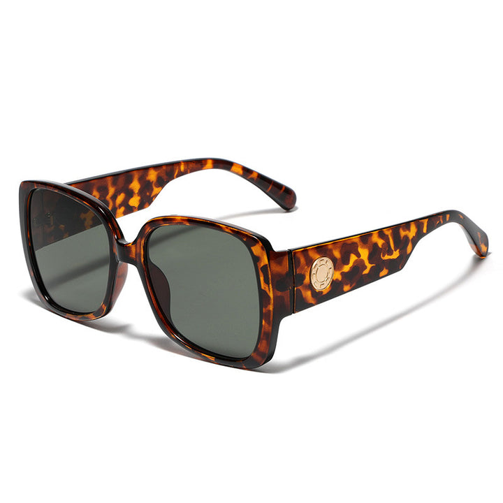 Damen quadratische Sonnenbrille mit luxuriösem Schildpatt-Design Karnz