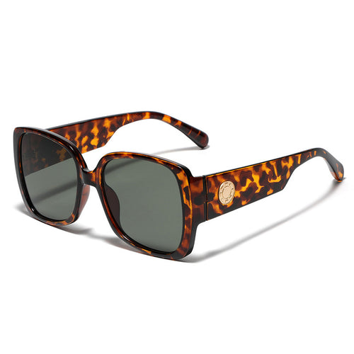 Damen quadratische Sonnenbrille mit luxuriösem Schildpatt-Design Karnz
