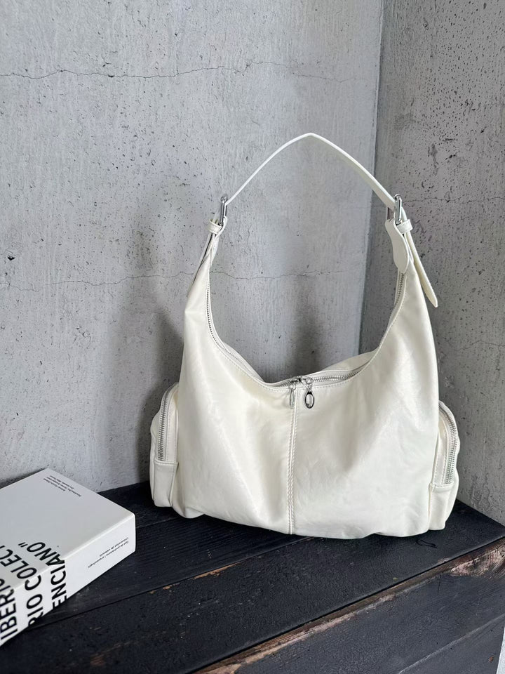 Schlanke Leder Hobo Tote Bag