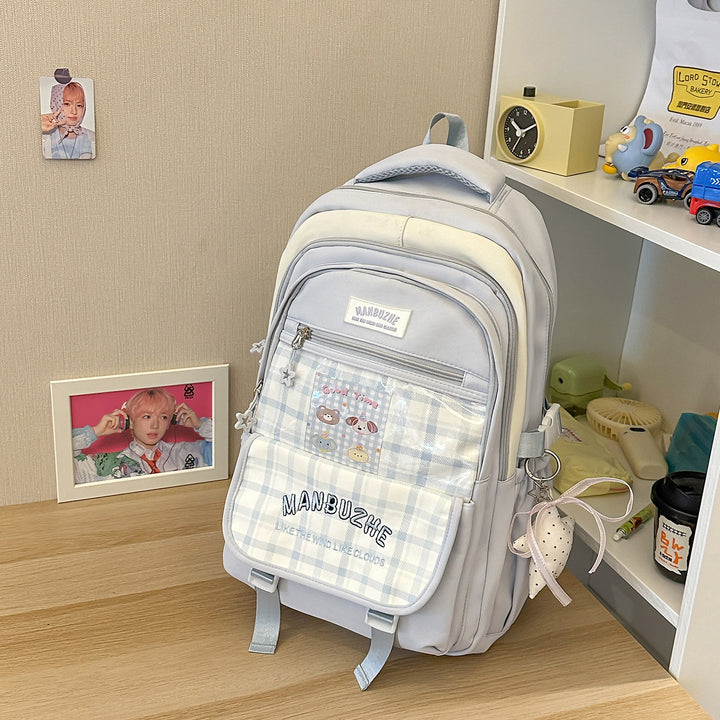 Trendiger geräumiger Rucksack mit transparenter Tasche Karnz