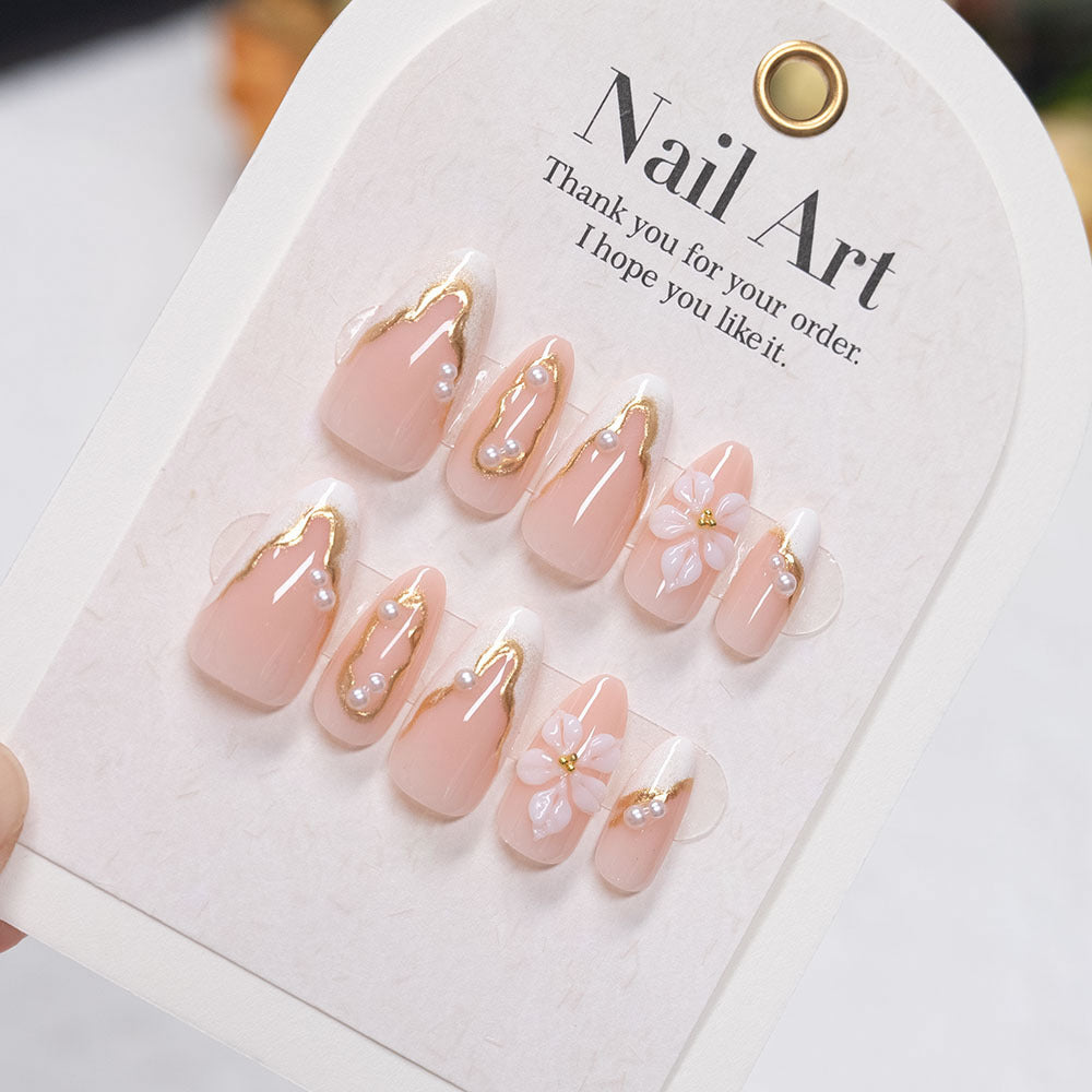 Blumenmuster Druck-On Nagelkunst