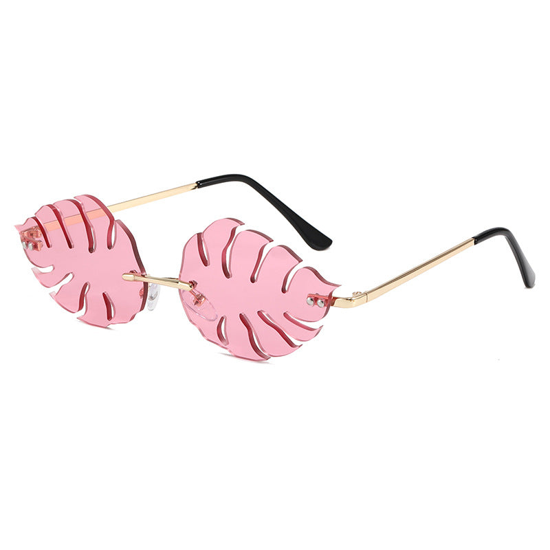 Damen modische Sonnenbrille mit markantem Blattdesign Karnz