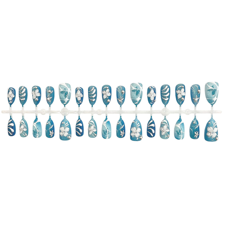 Künstlerisches floral gemustertes Press-On-Nagelset Karnz