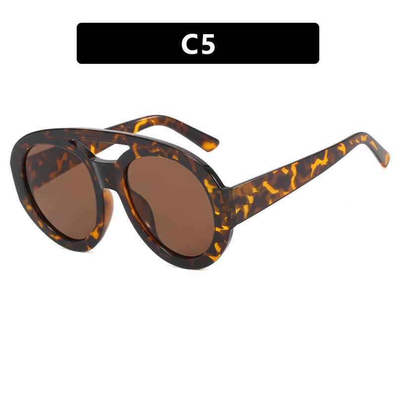 Damen oversized Sonnenbrille mit mehrfarbigem Rahmen und modischem Design Karnz