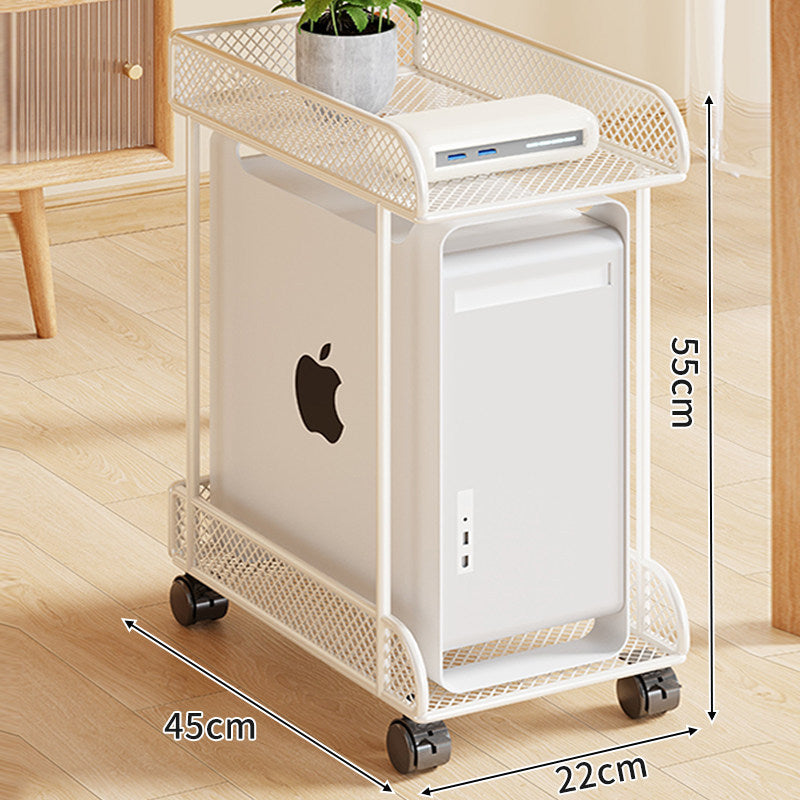 Untertisch-Roll-PC-Tower-Ständer mit Netzablage und verriegelbaren Rollen