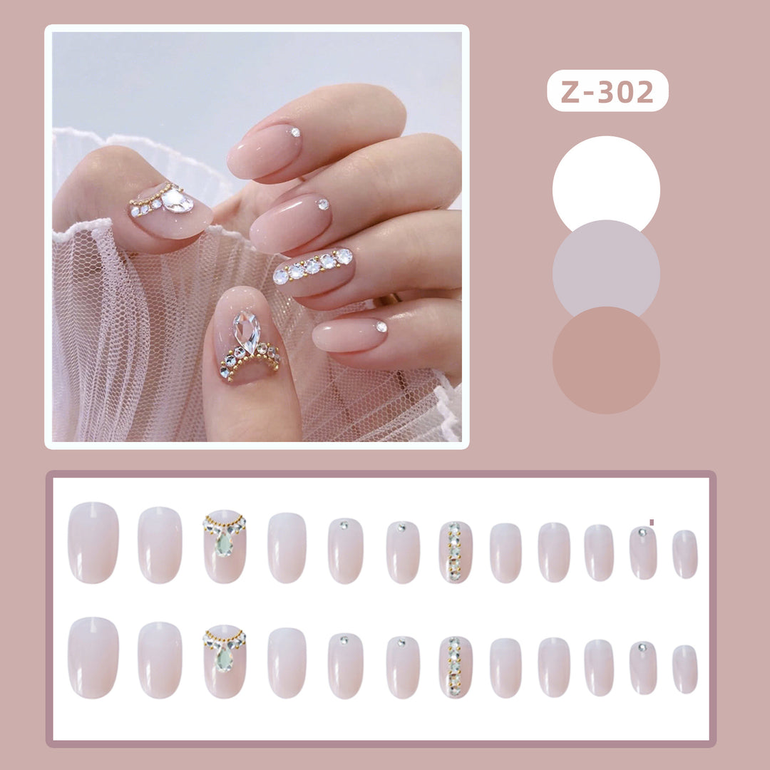 Künstlerische mit Strass verziert Press-On Nail Art