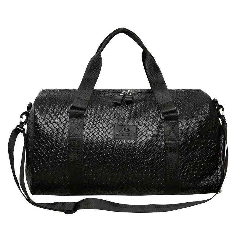 Elegante Woven Leather Duffle Bag