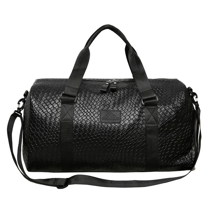 Elegante Woven Leather Duffle Bag