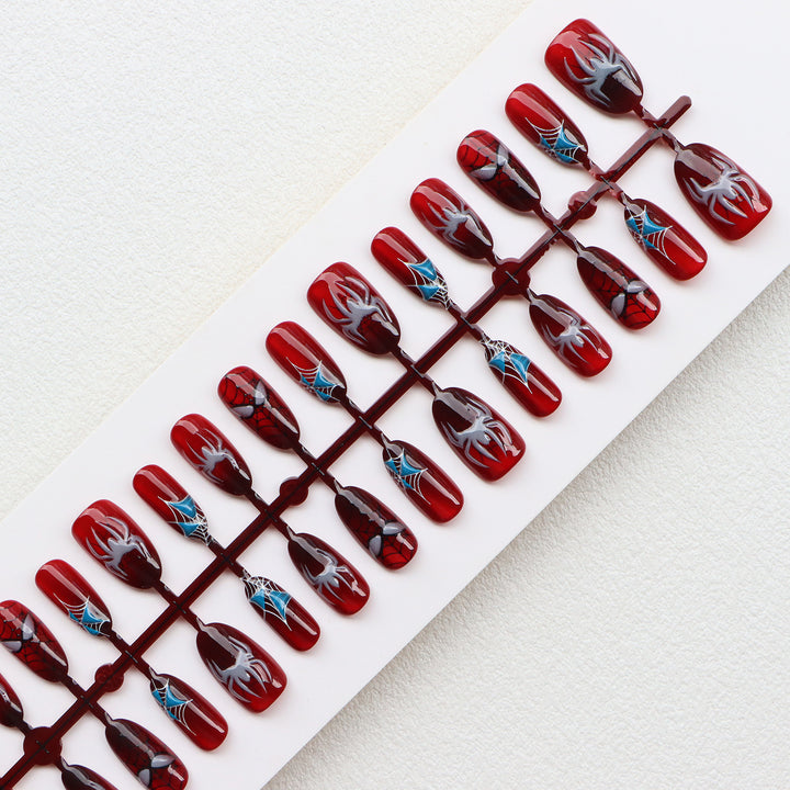 Themenbasierter Spider-Man inspirierter Press-On Nagelkunst Set Karnz